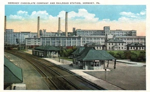 Hershey Chocolate Co. R. R. Station Hershey Pa. Vintage Postcard - Picture 1 of 2