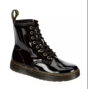 Dr. Martens Zavala Damen schwarz Lackleder Schnürstiefel Kampfstiefel Größe 5 - Bild 1 von 10