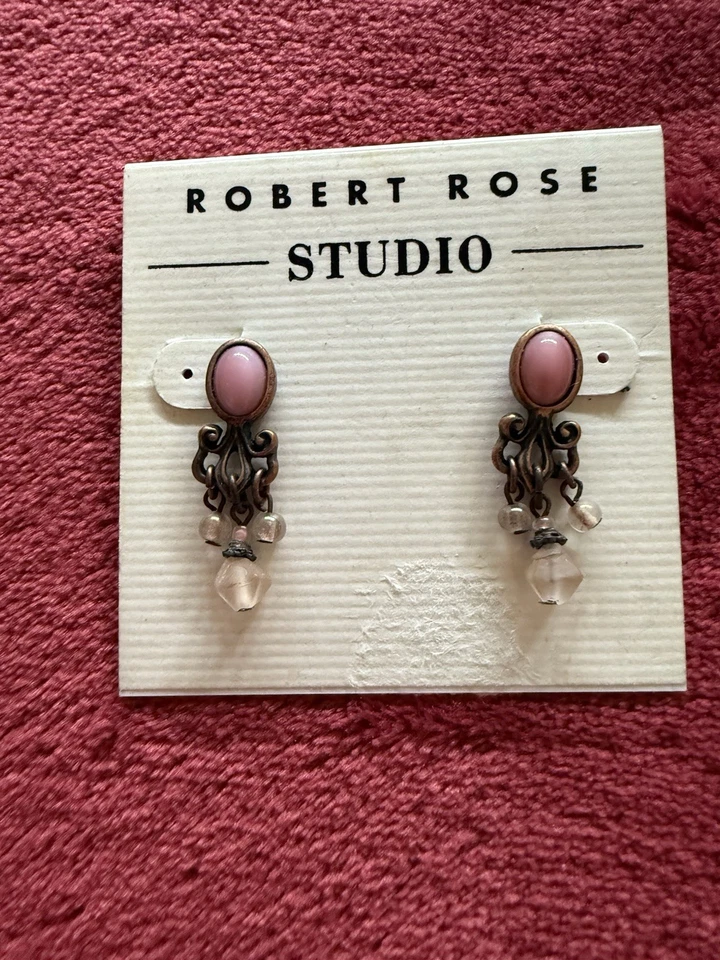 Robert Rose Studio Earrings Pink & Bronze Dangles-pierced Earrings - Image 1 of 2