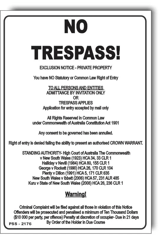 No Trespass - Exclusion Notice - Private Property Sign - image 1 of 1