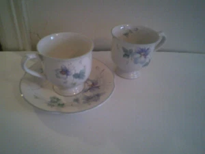 Mikasa Lyric "BLUE GARDEN" Footed Cup & Saucer, Extra Footed Cup - Picture 1 of 4