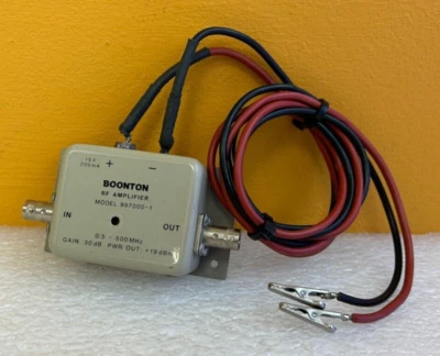 Boonton 997000-1 0.5 - 500 MHz BNC (F-F) RF Amplifier + Alligator Clips. Tested! - Image 1 of 4