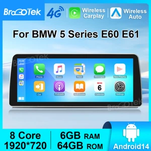 Radio de coche multimedia Android de 12,3"" GPS estéreo Carplay para BMW Serie 5 E60 E61 - Imagen 1 de 15