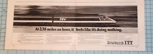 Anuncio impreso vintage 1981 2 páginas ITT trenes más rápidos del mundo TGVs 238 de Francia - Imagen 1 de 8