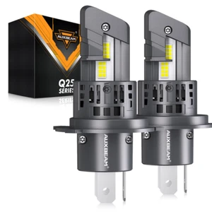 AUXBEAM H4 9003 LED Headlight Bulbs High Low Beam Conversion Kit White Canbus 2x - Picture 1 of 12