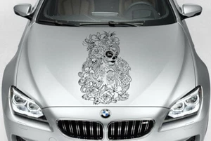 SUGAR SKULL GIRL CUTE SWIRLS TRIBAL VINYL DECAL HOOD SIDE FOR CAR TRUCK WALL - Foto 1 di 1