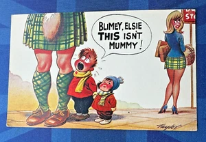 Pantalones escoceses escoceses tartán postal cómic de Saucy Bamforth años 60 ESTO NO ES MOMIA Nº 2506 - Imagen 1 de 2
