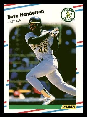 1988 Fleer Update Dave Henderson #U-53 Oakland Athletics NM-MINT - Image 1 of 2