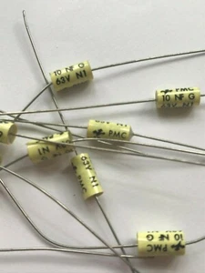 Polypropylene axial capacitor 0.01uf 10nf 63VDC 10 PIECES Z3157 - Picture 1 of 1