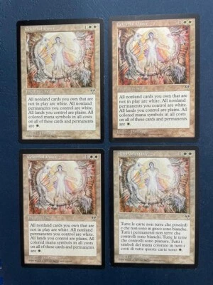 MTG 4X MIRAGE CELESTIAL DAWN MAGIC THE GATHERING ENGLISH + ITALIAN WHITE RARE - Image 1 of 4