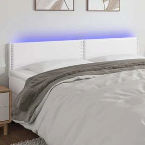 LED Kopfteil Weiß 180x5x78/88 cm Kunstleder - Bild 1 von 6