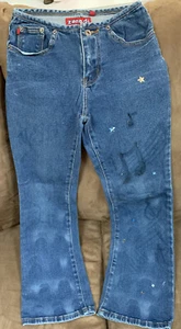 GIRLS JEANS SIZE 10 MUSIC & SHIMMER FLAIR STRETCH SUPER CUTE!! - Picture 1 of 3