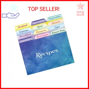 24 Recipe Card Dividers 4x6 with Tabs Recipe Box dividers Helps Organize Recipe - Picture 1 of 2