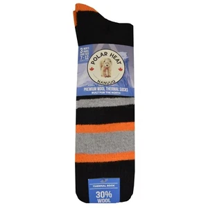 Men's Polar Heat Nanuuq Winter Weight Spandex Wool Socks-Cushioned Thermal Socks - Picture 1 of 4