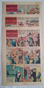 1940s Vintage Mandrake The Magician Original Newspaper Comic Strip Lot - Picture 1 of 7