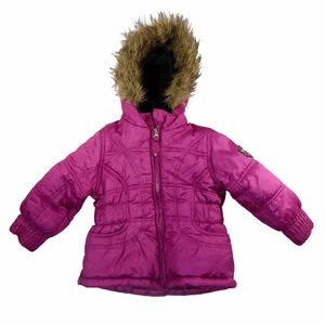 Chaqueta con capucha de piel sintética rosa Protection System para niña talla 2 - Imagen 1 de 11
