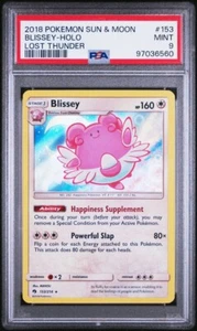 2018 Blissey Holo PSA 9 - POP 28 Pokémon Sun & Moon Lost Thunder - Picture 1 of 4