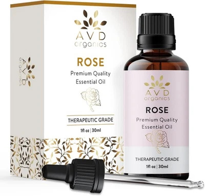 AVD Organics Rose Essential Oil for Skin 30ml | 100% Pure & Natural Rose Oil |