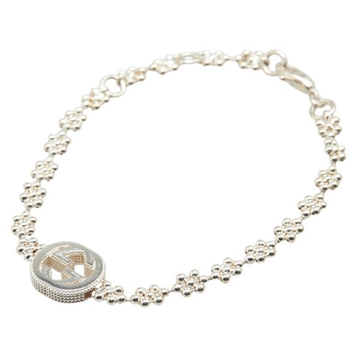 GUCCI Bracciale G ad Incastro 481687 Sv925 Argento Donna