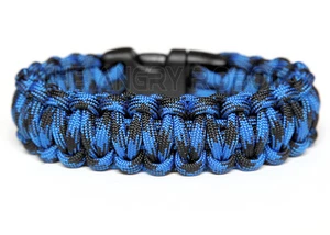 550 Paracord Survival Bracelet Cobra - Brusier - Blue Black - Picture 1 of 1