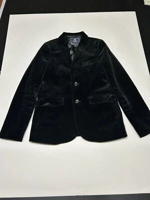 Hermosa Blazer J Crew Cuts Niños TERCIOPELO Negra - Talla 12 Foto 1 de 4