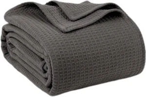 100% Cotton Blankets Queen Size for Bed - Waffle Weave Blankets for Summer, L... - Picture 1 of 4