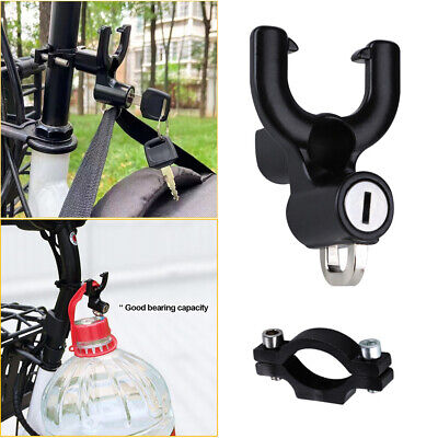 Metal Motorcycle Helmet Lock Bike Handlebar Helmet Antitheft Safety Lock W/ Hook • 14.10€