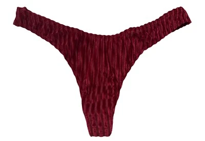 РОЗОВЫЙ Victoria's Secret стринги трусики новый с ярлыками желание бархата и сетки ребра высоты ноги сексуальный - Изображение 1 из 2