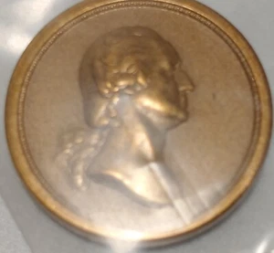 "C"Bronze mini medal (dime size) 2 presidents Washington/Grant on same medal#608 - Picture 1 of 4