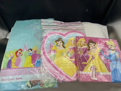 Disney Princess 1st birthday party supplies-Lunch Napkins-16ct., Tablecover &Bnr Foto 1 de 4