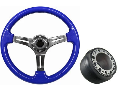 Volante TS AZUL CROMADO + Kit Boss para PROTON 006 - Imagen 1 de 3