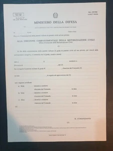 Modulo Ministero della Difesa Militare per convertire la patente ANNI 80 (DTD1) - Picture 1 of 1