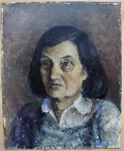 Ukrainian Georgian Soviet Oil Painting realism female portrait woman   - Picture 1 of 3