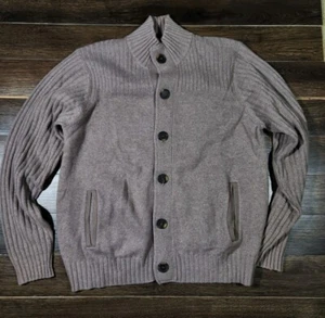 Men Sz XL Saks Fifth Avenue 100% Cashmere Brown  Cardigan  - Picture 1 of 3