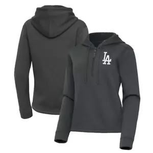 LOS ANGELES DODGERS Antigua Women's Contemporary Quarter-Zip Hoodie - CARBON XL - Picture 1 of 5
