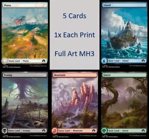 Full Art Basic Land Set - Modern Horizons 3 MH3 (set di 5 carte) MTG Magic Cards - Foto 1 di 1