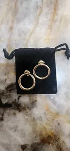 Gold Hoop Earrings Medium Size Gold Tone Hoop Earrings for Women - Picture 1 of 4