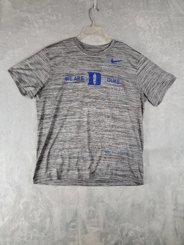 Duke Blue Devils Mens Nike Drifit Tee Shirt Gray XL Wear Duke Logo Short Sleeve Cover