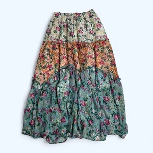 SHEIN Multicolor Floral Maxi Skirt Size S M Cottagecore Boho Prairie High Rise - Picture 1 of 11