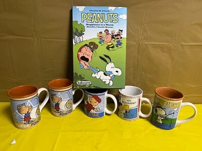 5 Peanuts Coffee Mugs & Peanuts Happiness is a Warm Blanket Book - HB (2012) - Image 1 of 4