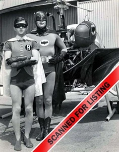 BATMAN ROBIN 60'S TV SHOW ADAM WEST & BURT WARD with Batcopter 8x10 PHOTO #7282 - Picture 1 of 1
