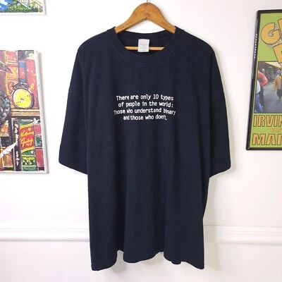 Camiseta De Colección Y2K 00s Código Binario Talla 3XL 10 Tipos de Personas Divertida Geek Camiseta Foto 1 de 4