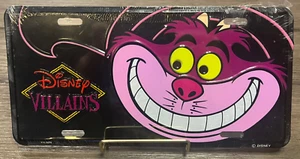 Vintage Disney Villains License Plate Cheshire Cat Metal Alice in Wonderland - Picture 1 of 2