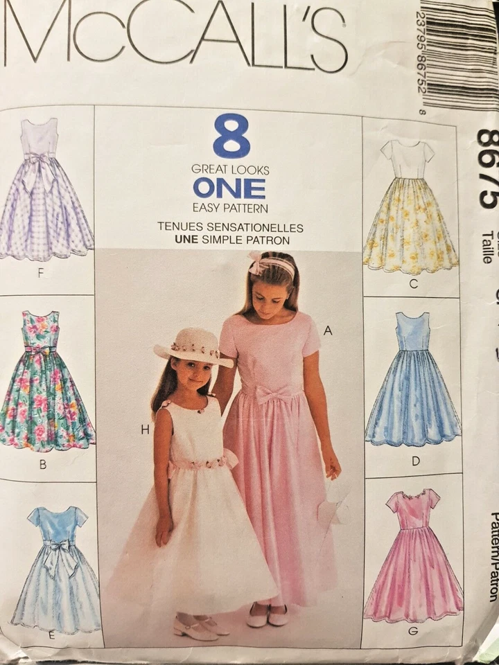 Girls Dress**Bridesmaid/Party/First Communion**Age 4 to 6**McCALL's 8675 - Image 1 of 1