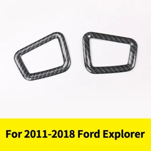 Black Glossy Carbon Fiber Front Dashboard Air Vent Cover Trim For Ford Explorer - Bild 1 von 2