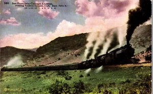 Postal de colección San Francisco Chicago Express Train Crossing Summit UT - Imagen 1 de 3