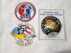 SPACE MISSION NASA PATCHS APOLLO 13 XIII SKYLAB II MCAULIFFE JARVIS - Picture 1 of 2