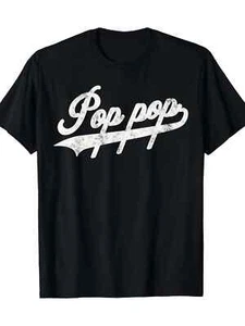 1pc Pop Pop Retro Style T-Shirt for Men, 100% Cotton Crew Neck, Short Sleeve - Picture 1 of 6