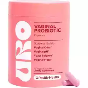 URO Vaginal Probiotics for Women pH Balance w/ Prebiotics Lactobacillus 60 Count - Picture 1 of 6