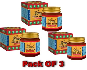 Tiger Balm RED Ointment Headache, Muscle Aches And Pains Relief Balm - 30g x 3 - Picture 1 of 4